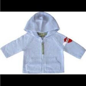 Amber Hagen Light Blue Kids Hoodie with Red Accent